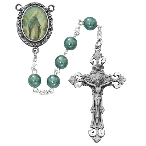 Hail Mary Gifts Jewelry - 7MM TEAL OL GRACE ROSARY